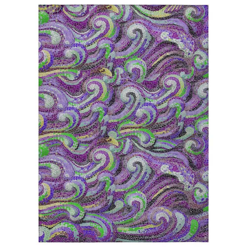 Dalyn Rug Company Seabreeze Abstract 8' Round Violet Area Rug