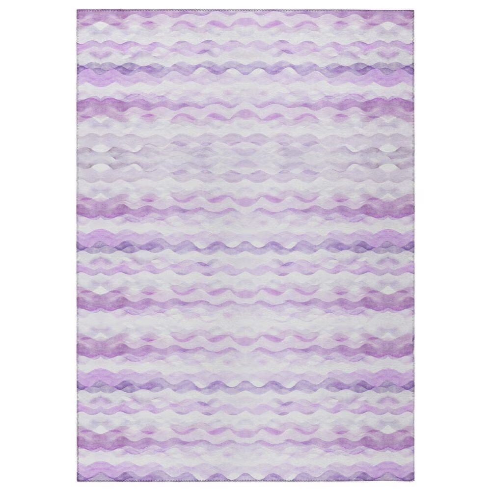 Dalyn Rug Company Seabreeze Chevron 8' Round Violet Area Rug