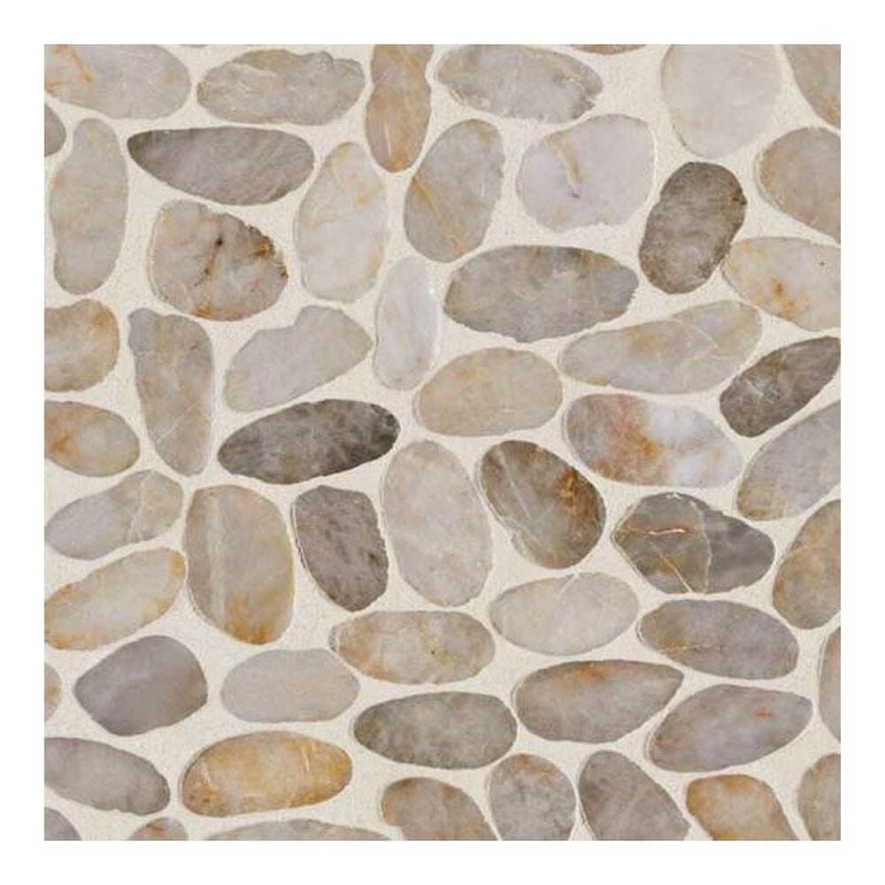 Dal-Tile Stone Mosaics Creamy Sand 12" x 12" Porcelain Mosaic Sheet