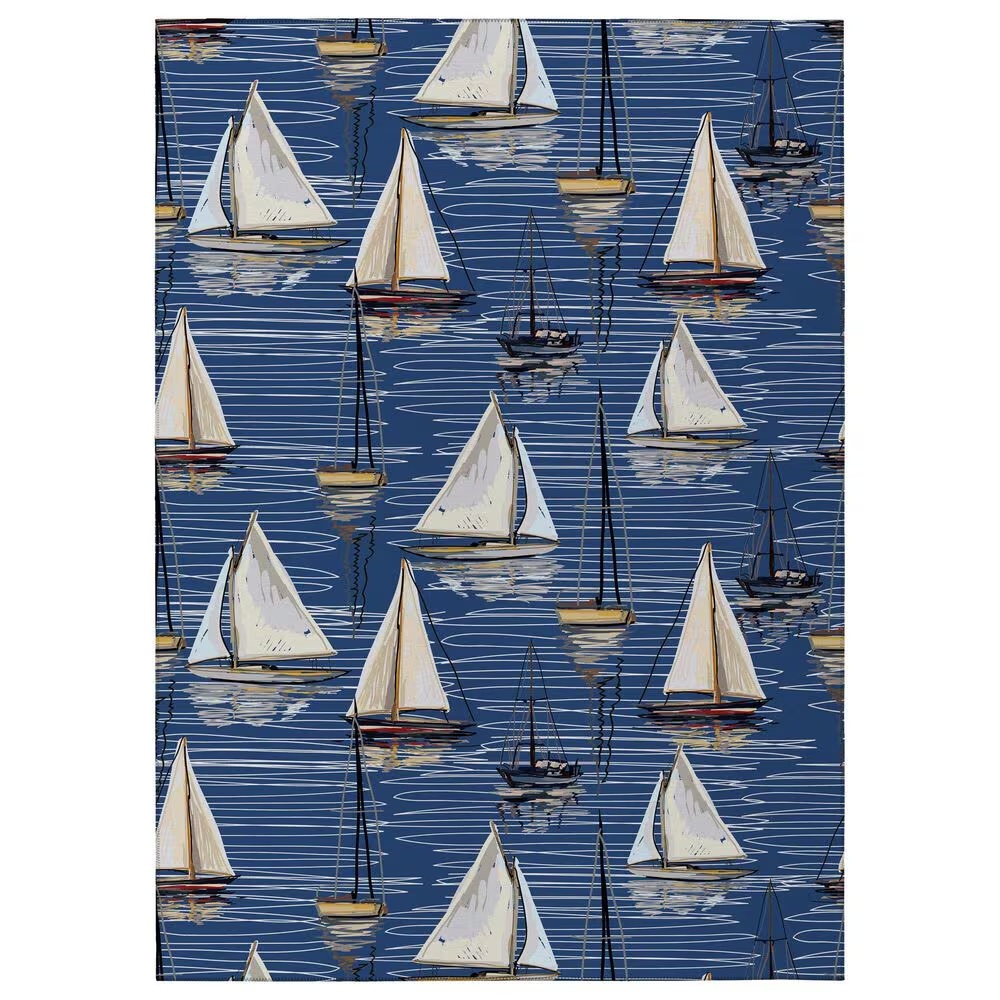 Dalyn Rug Company Harbor HA8 8' Round Navy Indoor/Outdoor Area Rug
