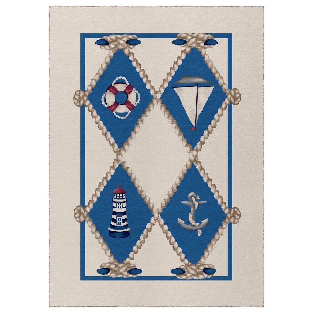 Dalyn Rug Company Harbor Nautical 8' Round Ivory Indoor/Outdoor Area Rug