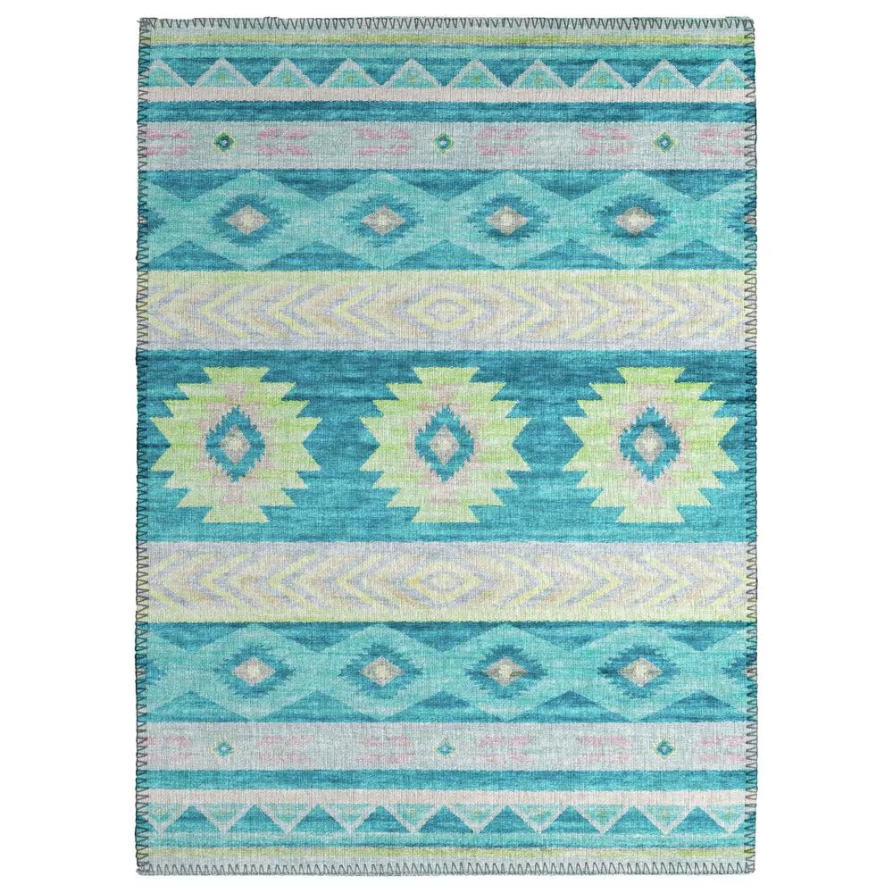 Dalyn Rug Company Phoenix 2'6" x 3'10" Teal Indoor/Outdoor Area Rug