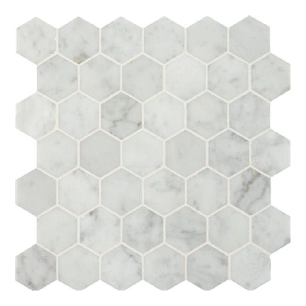 MS International Carrara White 12" x 12" Polished Mosaic Sheet