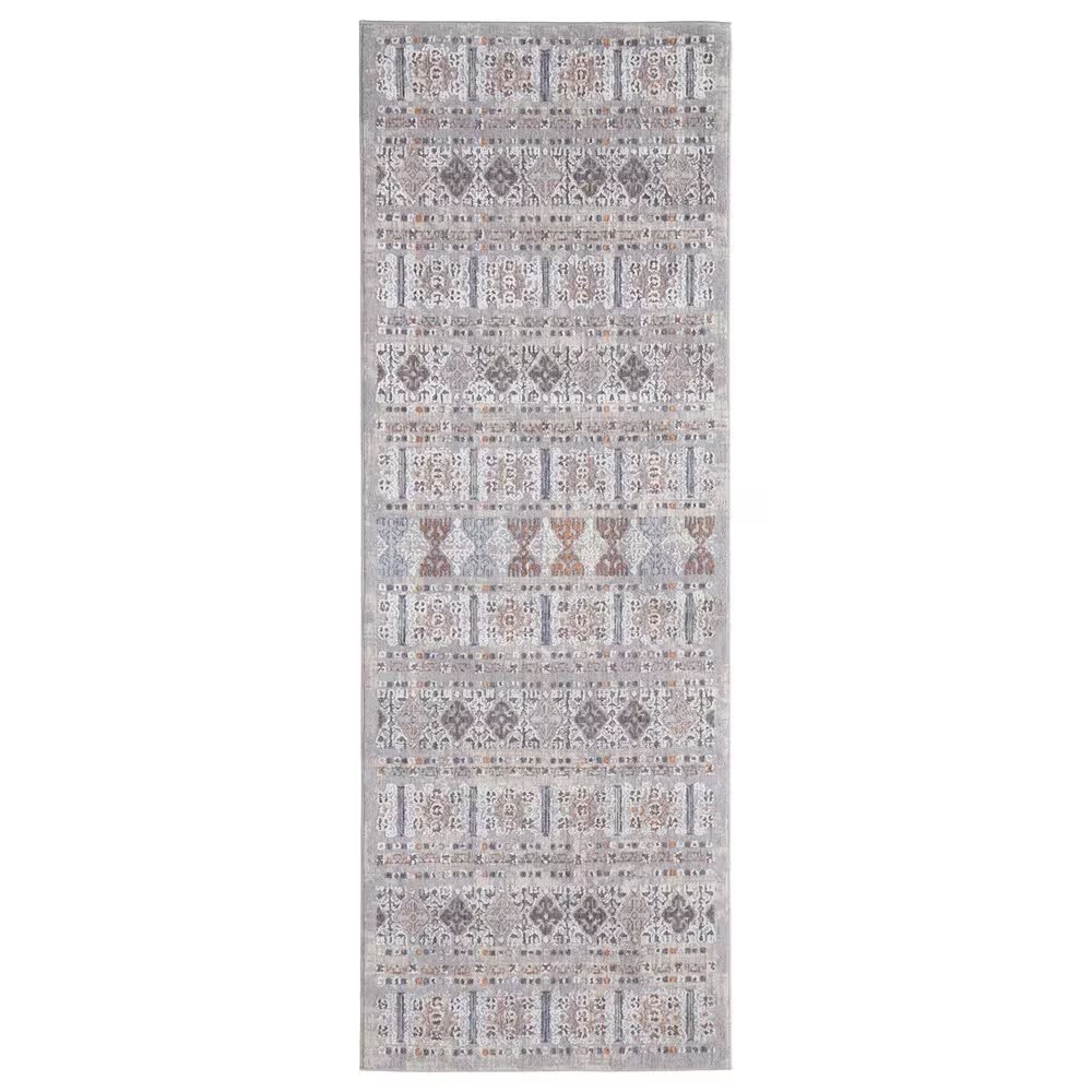 Feizy Francisco 2'10" x 8' Rust and Gray Runner