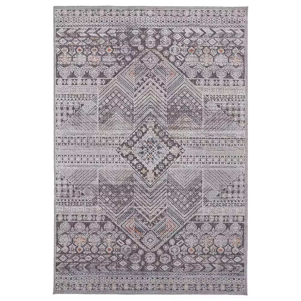 Feizy Francisco 6'7" x 9'4" Ivory and Charcoal Area Rug