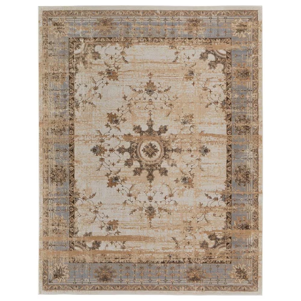Feizy Celene 39KWF 7'9" x 10' Beige and Gray Area Rug