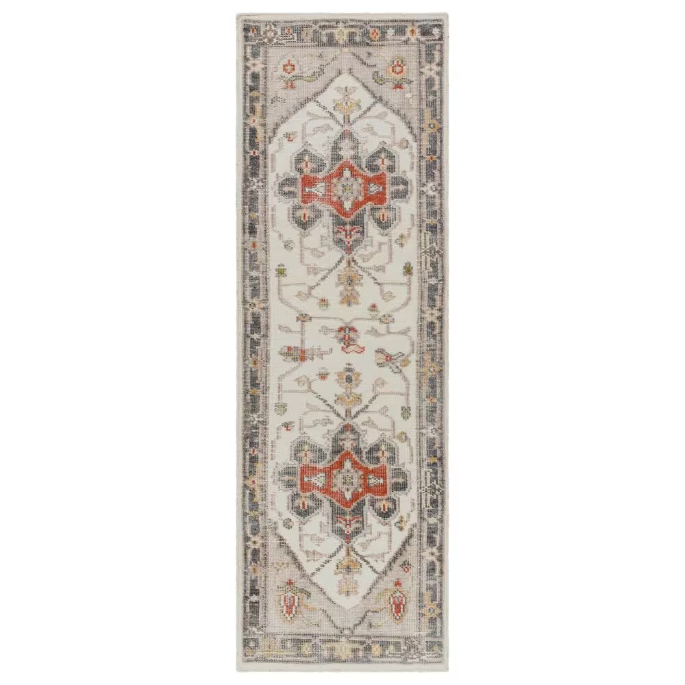 Surya Revere 2'6" x 8' Gray, Blue, Brown, Red and Cream Runner