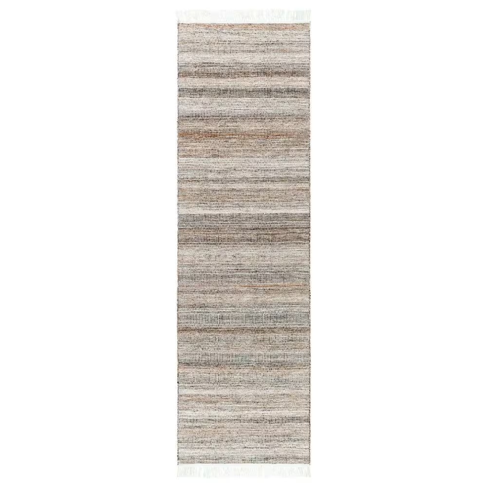 Surya Lily 2'6" x 8' Light Beige, Caramel, Charcoal and Off-White Indoor/Outdoor Runner