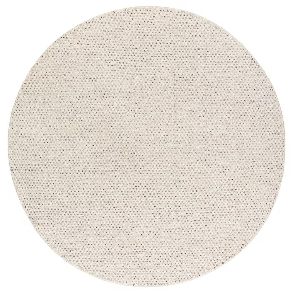 Surya Azalea 8' Round Light Beige, Black and Gray Area Rug