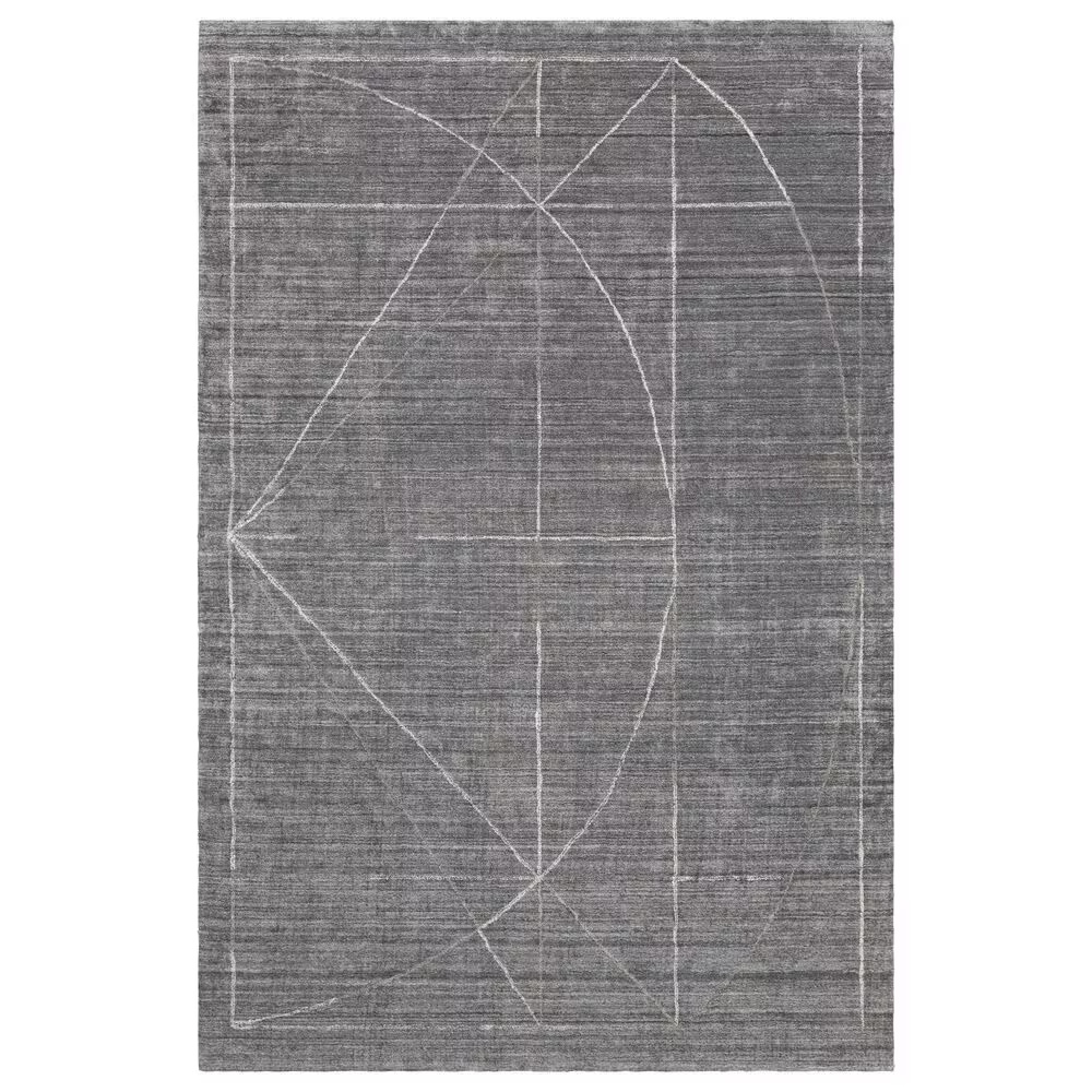 Surya Hightower 4' x 6' Gray, Charcoal, White and Taupe Area Rug