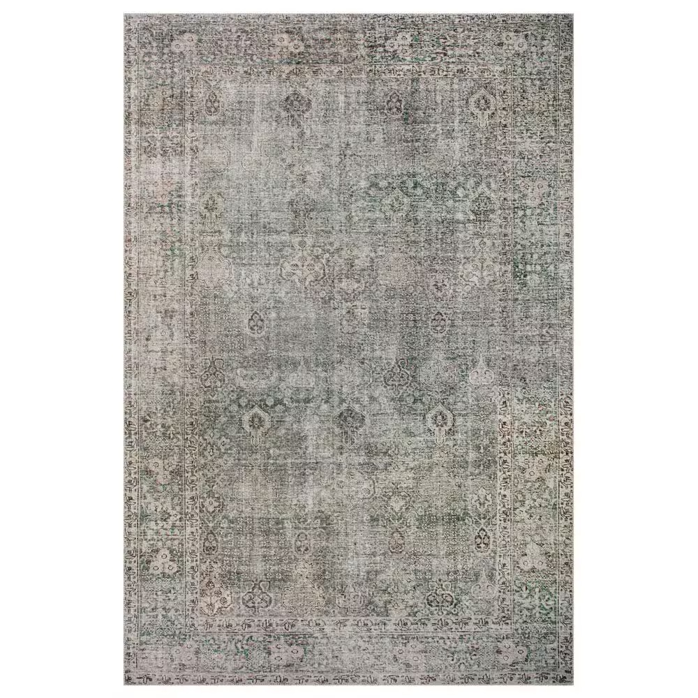Chris Loves Julia x Loloi Jules 5' x 7'6" Emerald and Antique Ivory Area Rug