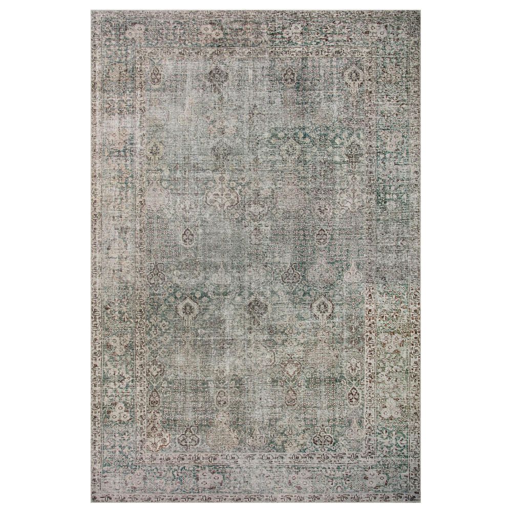 Chris Loves Julia x Loloi Jules 7'6" x 9'6" Emerald and Antique Ivory Area Rug