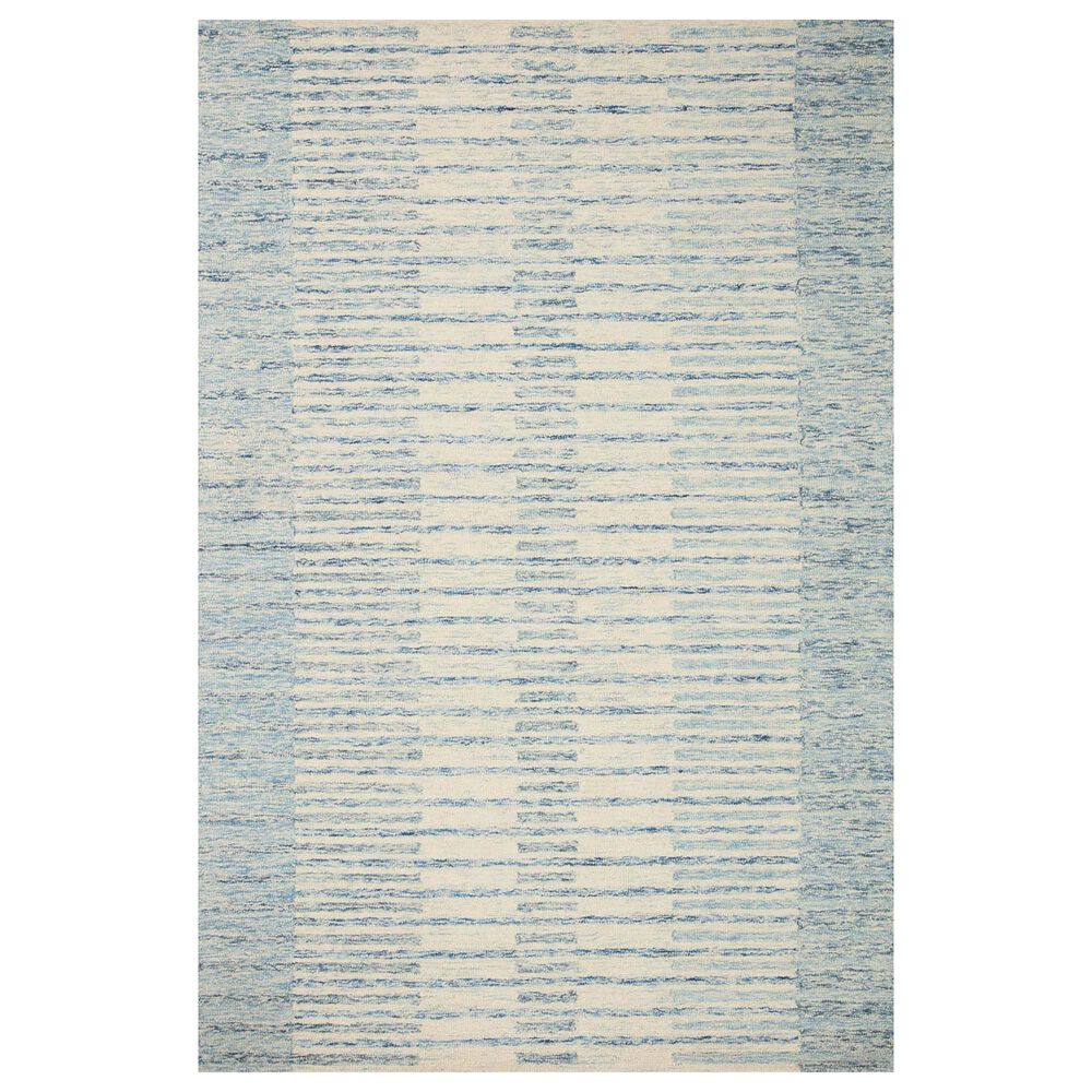 Chris Loves Julia x Loloi Chris 5' x 7'6" Ivory and Denim Area Rug
