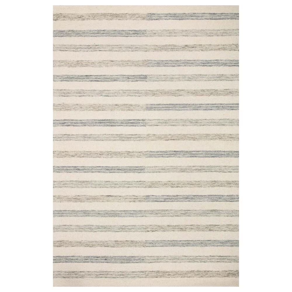 Chris Loves Julia x Loloi Chris 7'9" x 9'9" Ivory and Slate Area Rug