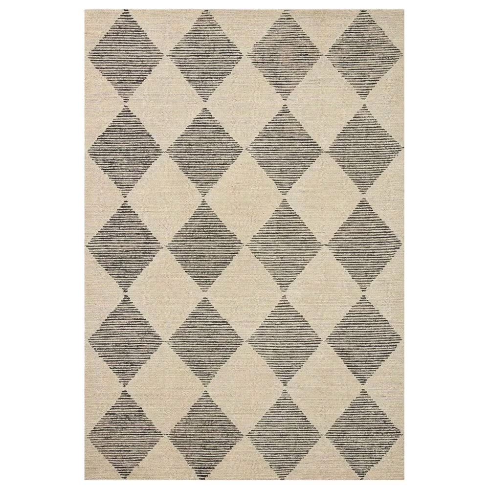 Chris Loves Julia x Loloi Francis 7'9" x 9'9" Beige and Charcoal Area Rug