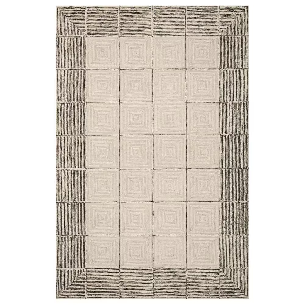 Chris Loves Julia x Loloi Francis 5' x 7'6" Cream and Black Area Rug