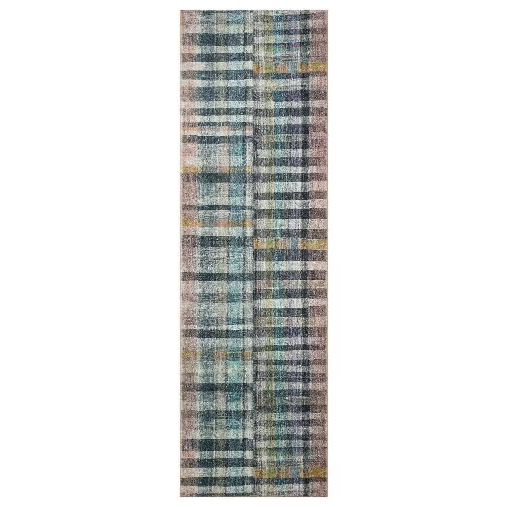 Chris Loves Julia x Loloi Humphrey 2'3" x 7'6" Plum and Multicolor Runner