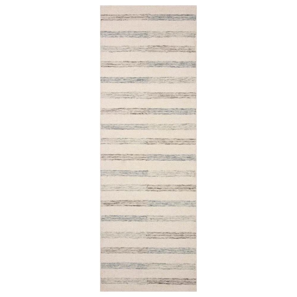 Chris Loves Julia x Loloi Chris 2'6" x 7'6" Ivory and Slate Runner
