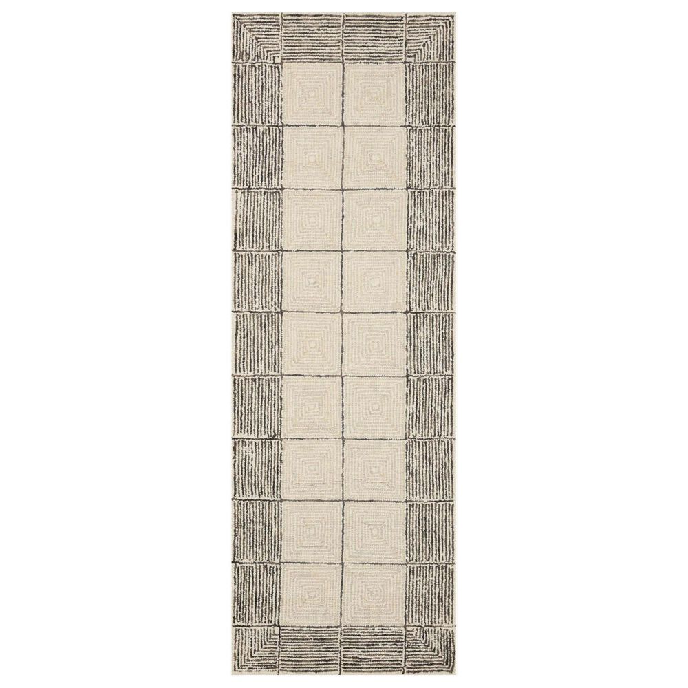 Chris Loves Julia x Loloi Francis 2'6" x 9'6" Cream and Black Runner