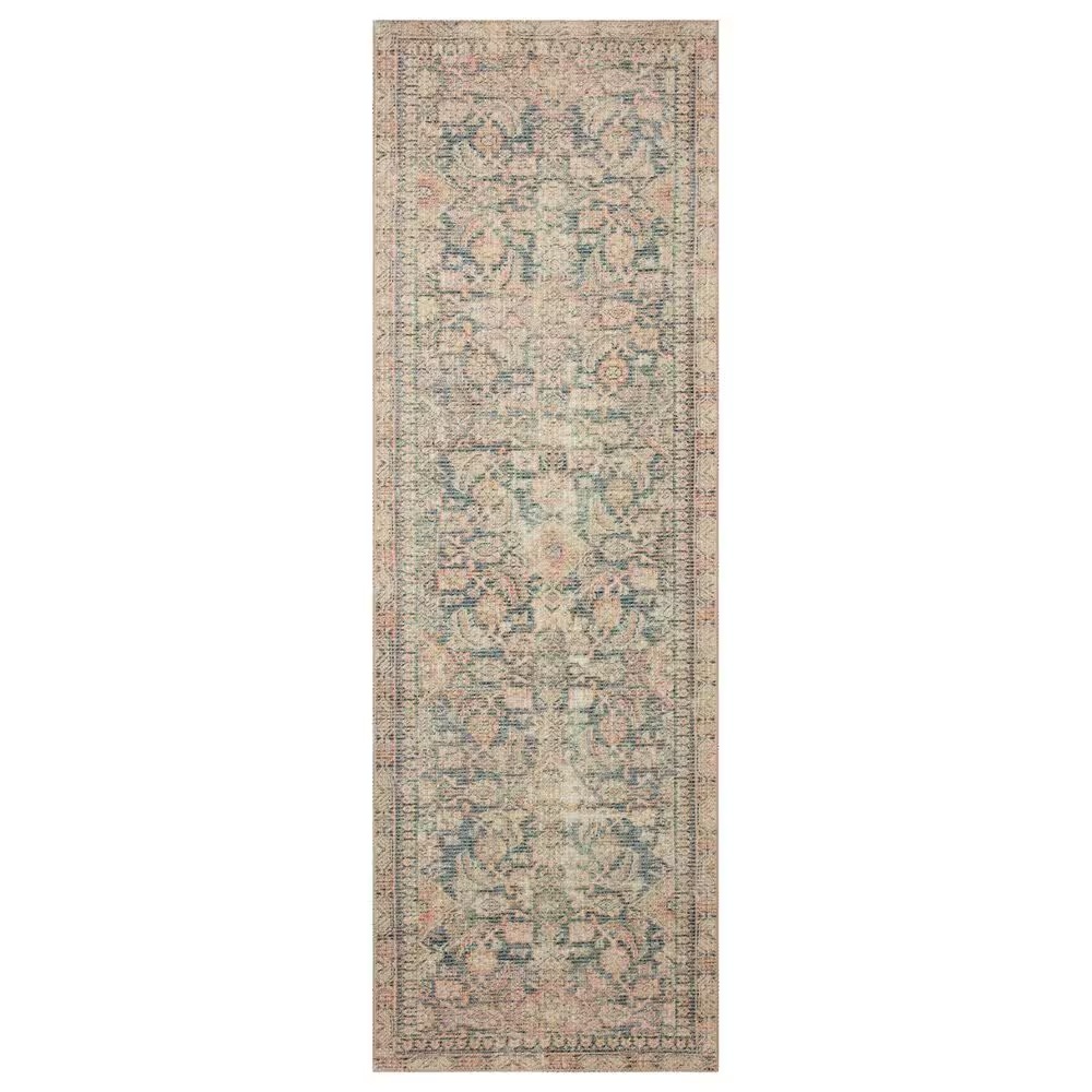 Angela Rose Aubrey 2'6" x 9'6" Navy and Multicolor Runner
