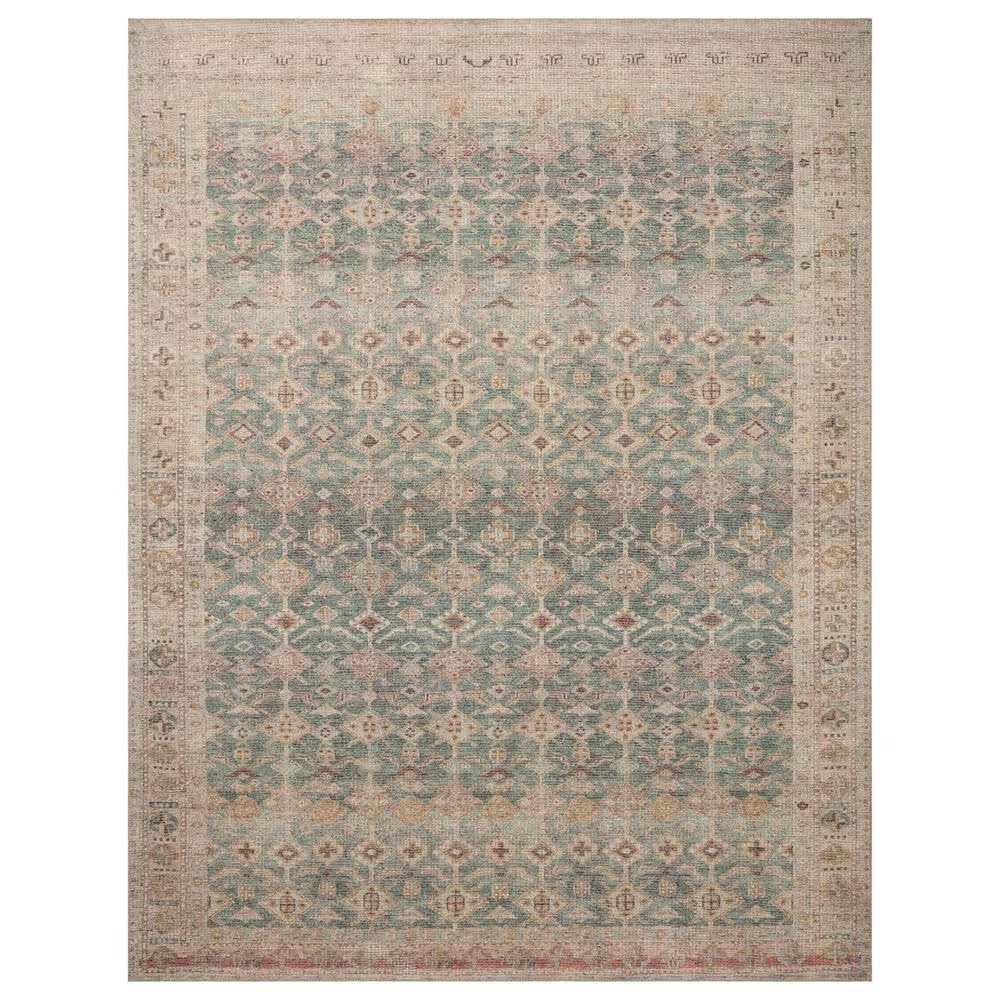 Angela Rose Aubrey 5' x 7' Aqua and Sand Area Rug