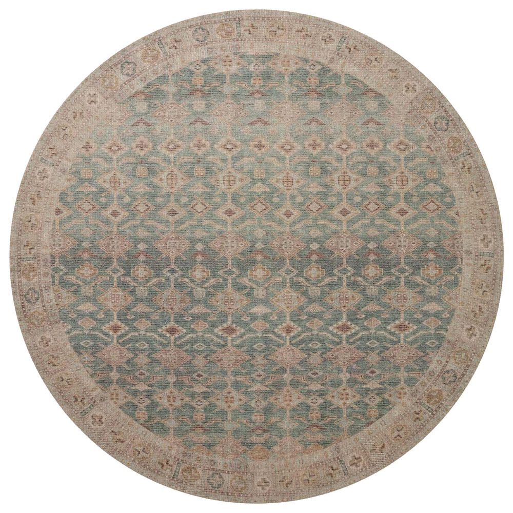 Angela Rose Aubrey 7'6" Round Aqua and Sand Area Rug