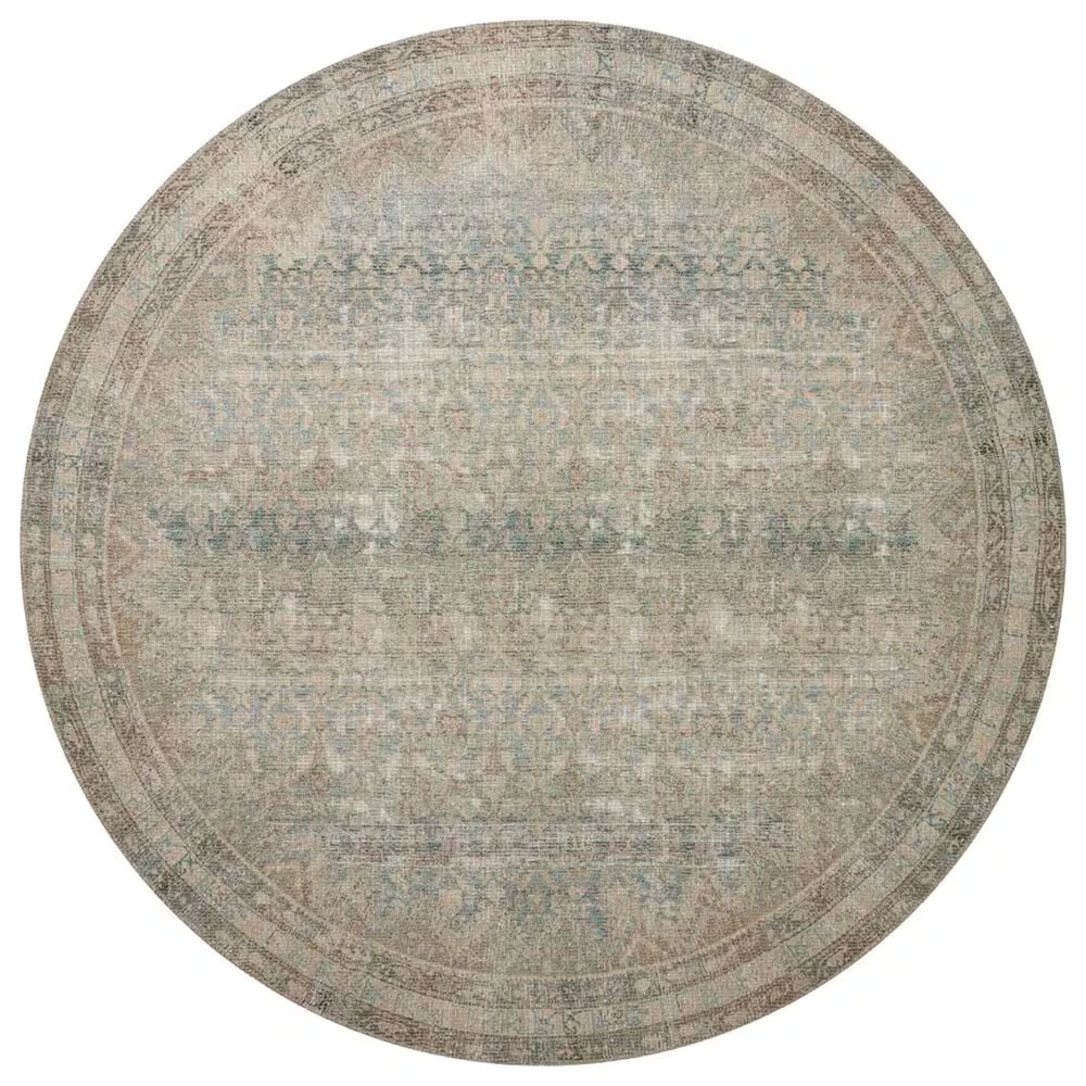Angela Rose Aubrey 5' Round Jade and Natural Area Rug
