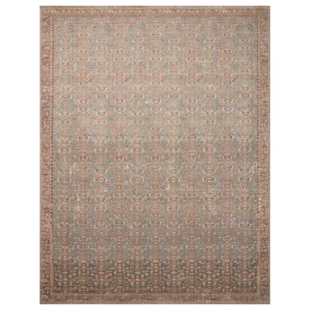 Angela Rose Aubrey 5' x 7' Blue and Terracotta Area Rug