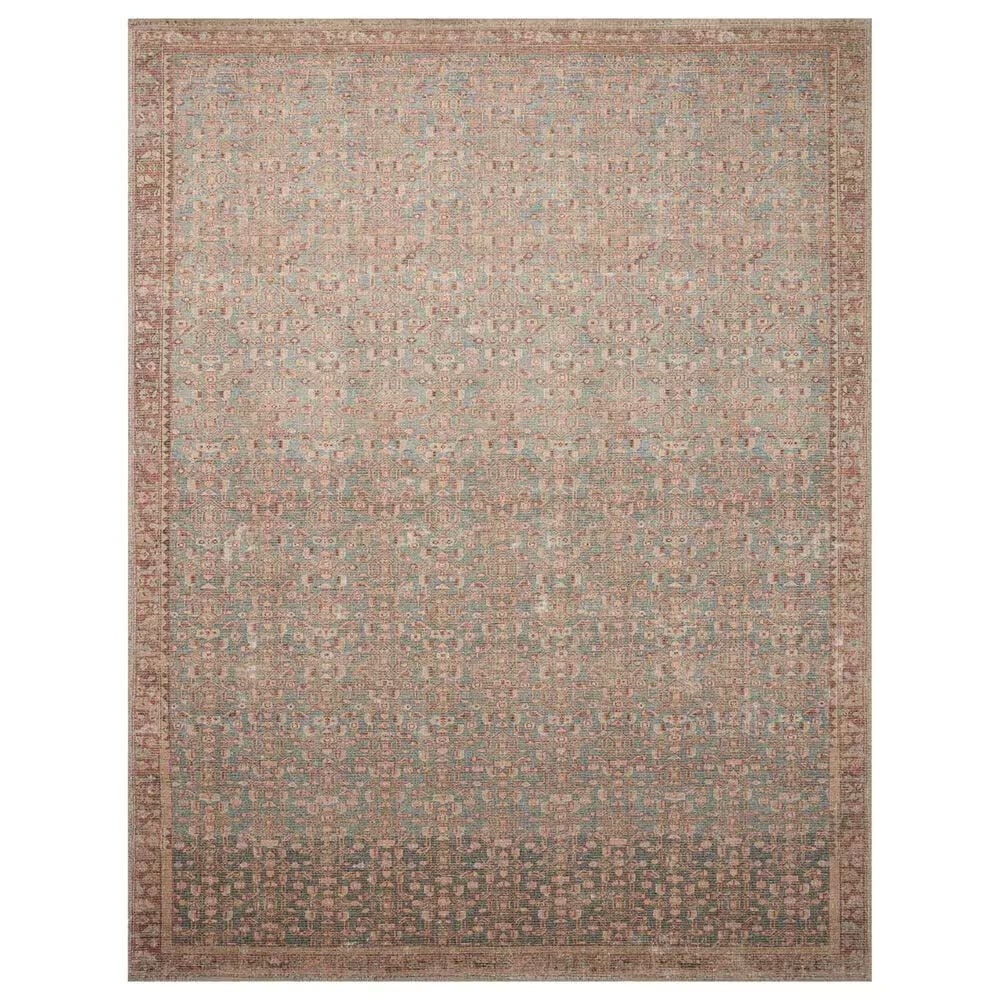 Angela Rose Aubrey 7'6" x 9'6" Blue and Terracotta Area Rug