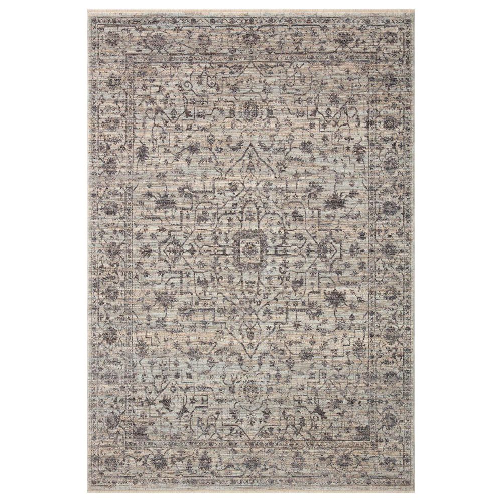 Loloi II Sorrento 5'3" Round Mist and Charcoal Area Rug