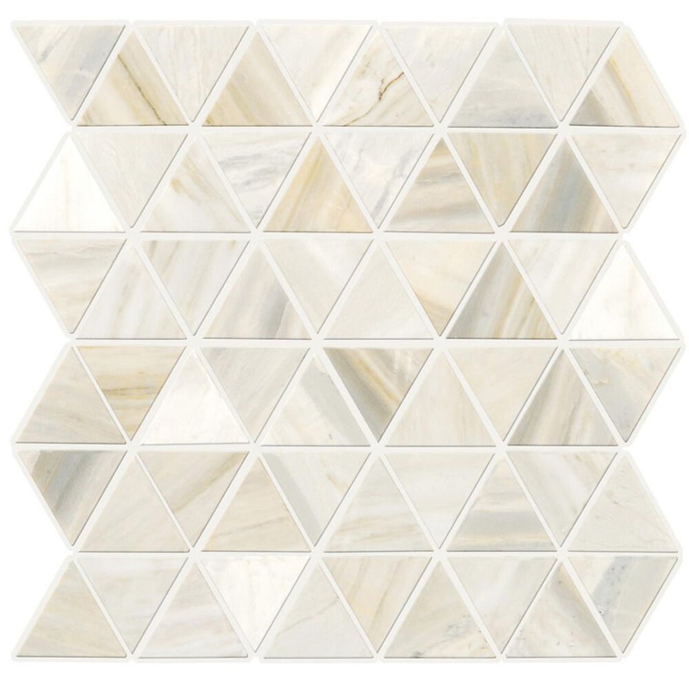 Dal-Tile Pietra Divina Calacatta Dolomiti Triangle Mosaic Tile