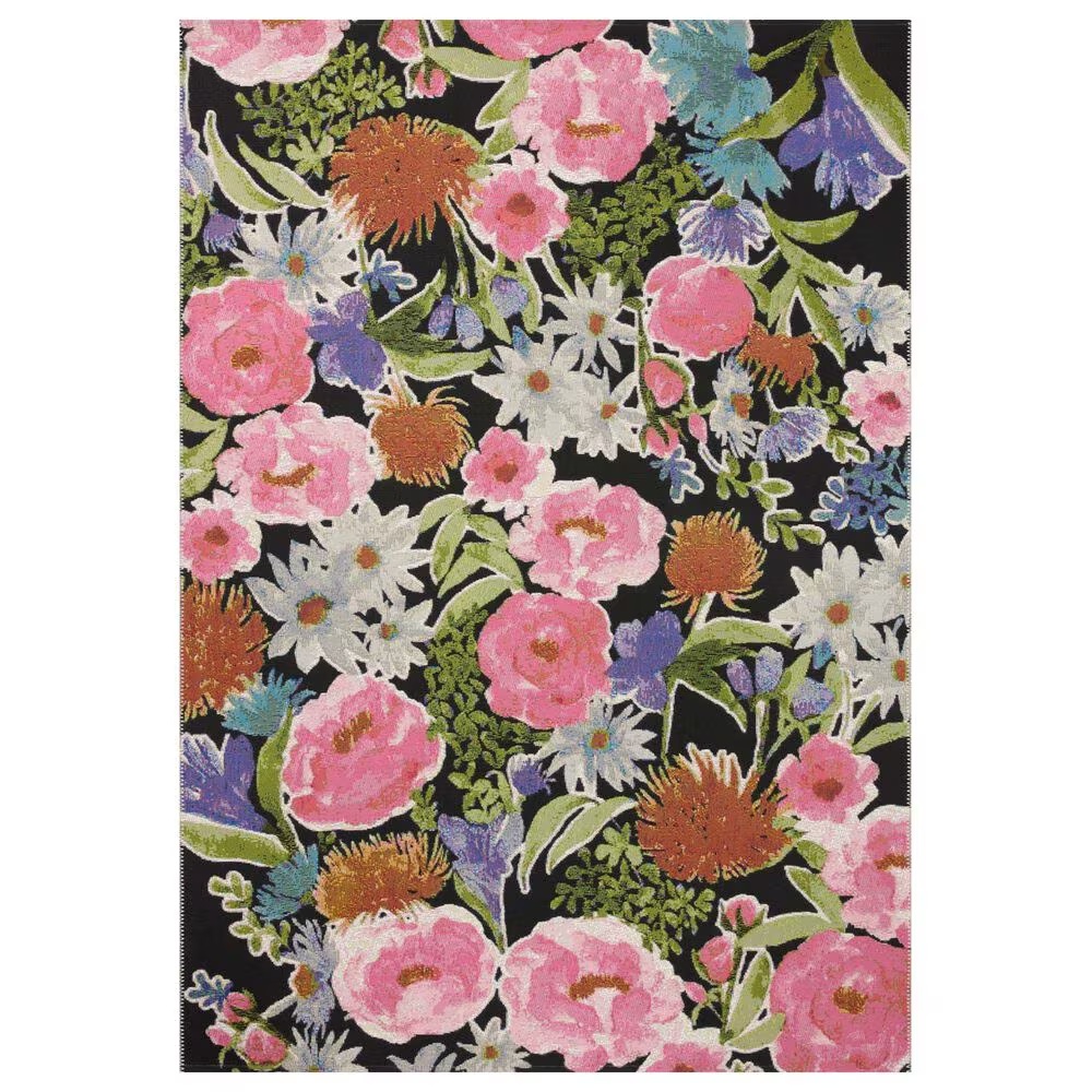 Loloi II Botanical 2'5" x 3'11" Black and Multicolor Area Rug