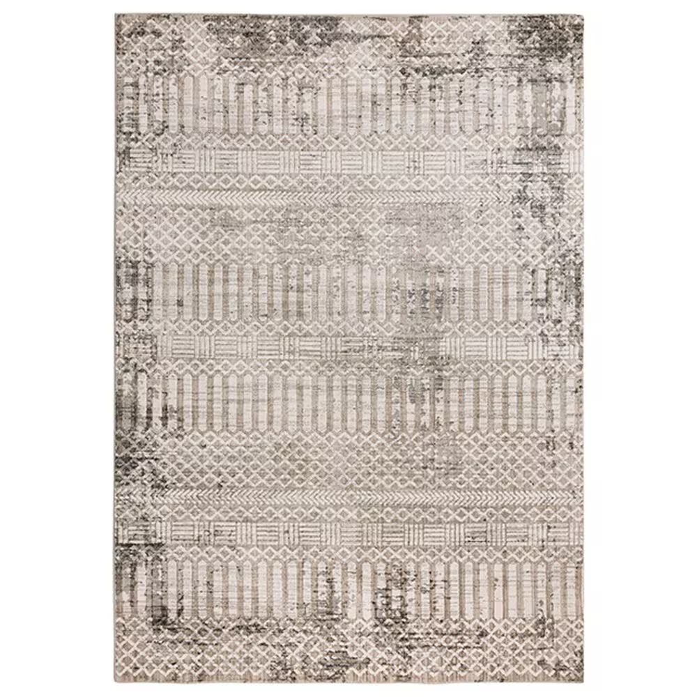 RIZZY Calabria 6'7" x 9'6" Neutral and Brown Area Rug