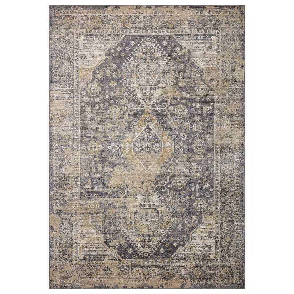 Loloi Indra 6'3" x 9' Charcoal and Natural Area Rug