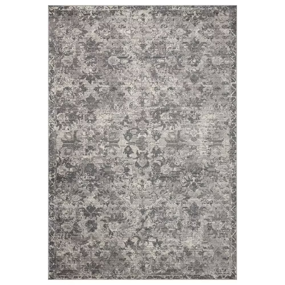 Loloi Indra 7'9" Round Charcoal and Silver Area Rug