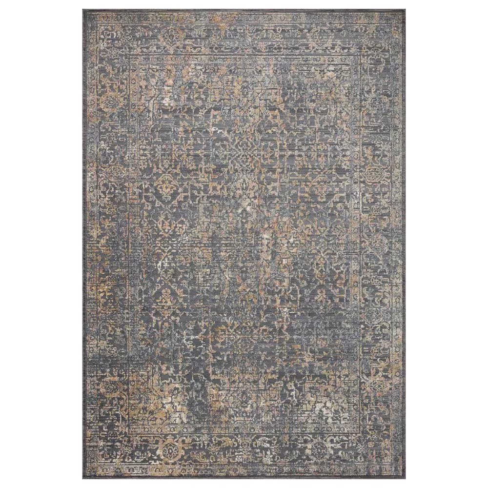 Loloi Indra 2'6" x 4' Graphite and Sunset Area Rug