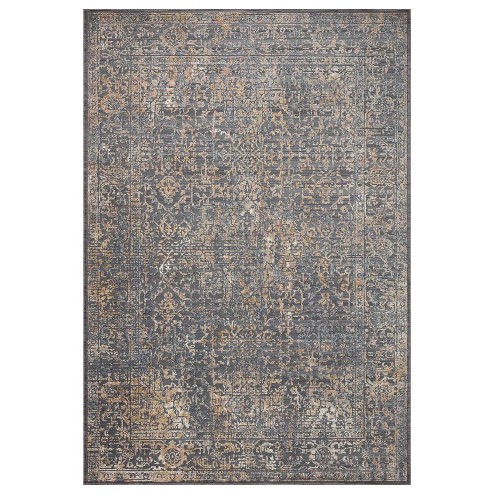 Loloi Indra 7'9" Round Graphite and Sunset Area Rug