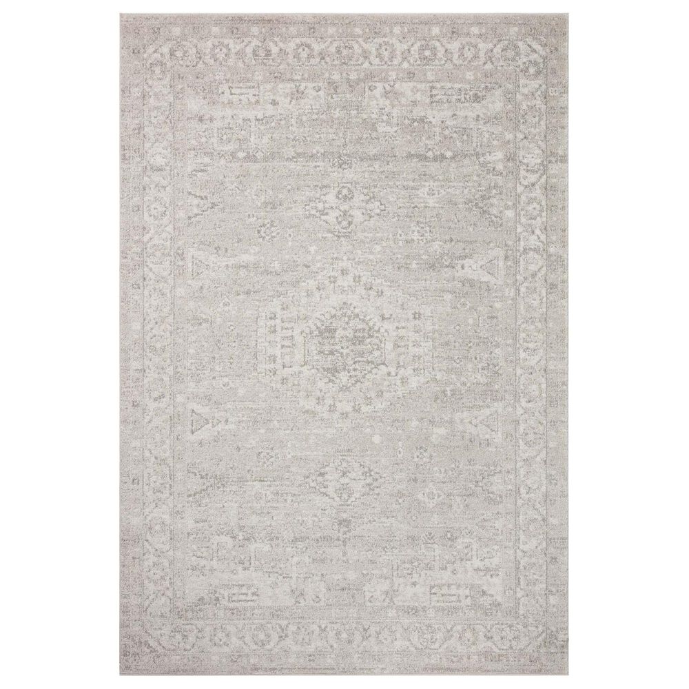 Loloi II Odette 5'3" Round Silver and Ivory Area Rug
