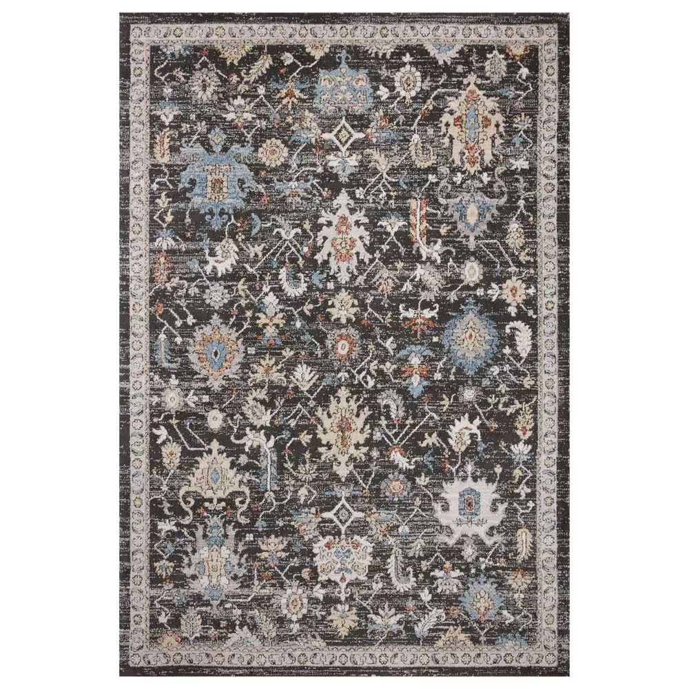 Loloi II Odette 6'7" x 9'6" Charcoal and Multicolor Area Rug