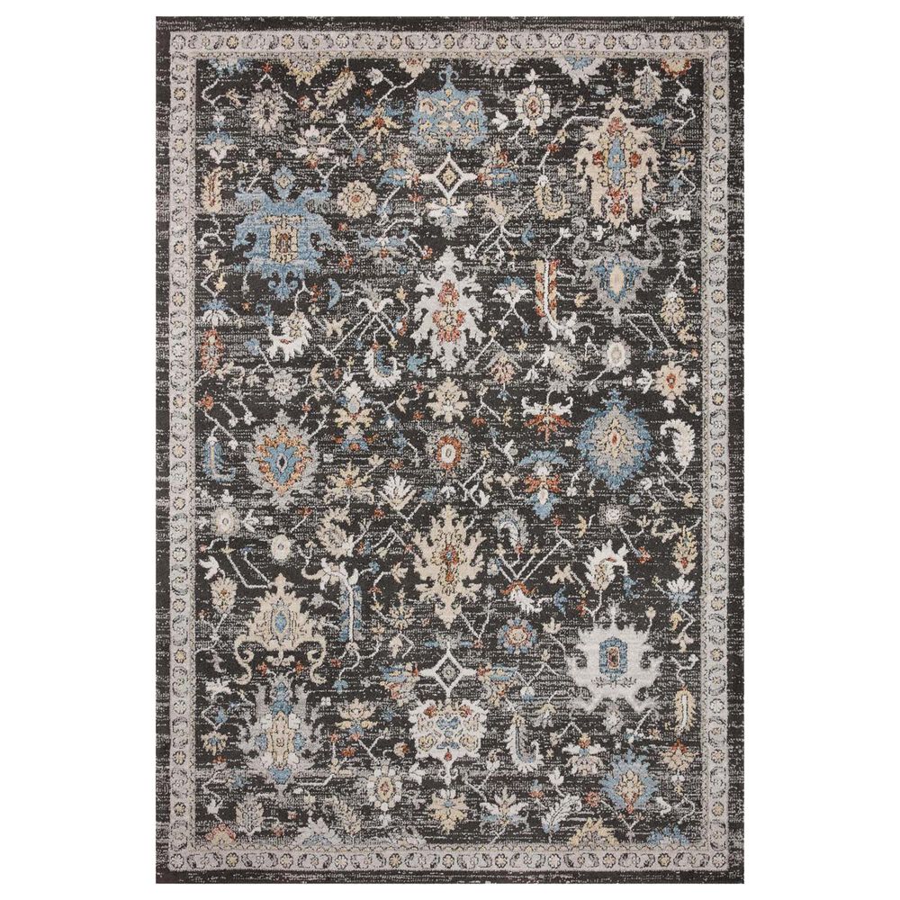 Loloi II Odette 7'10" Round Charcoal and Multicolor Area Rug