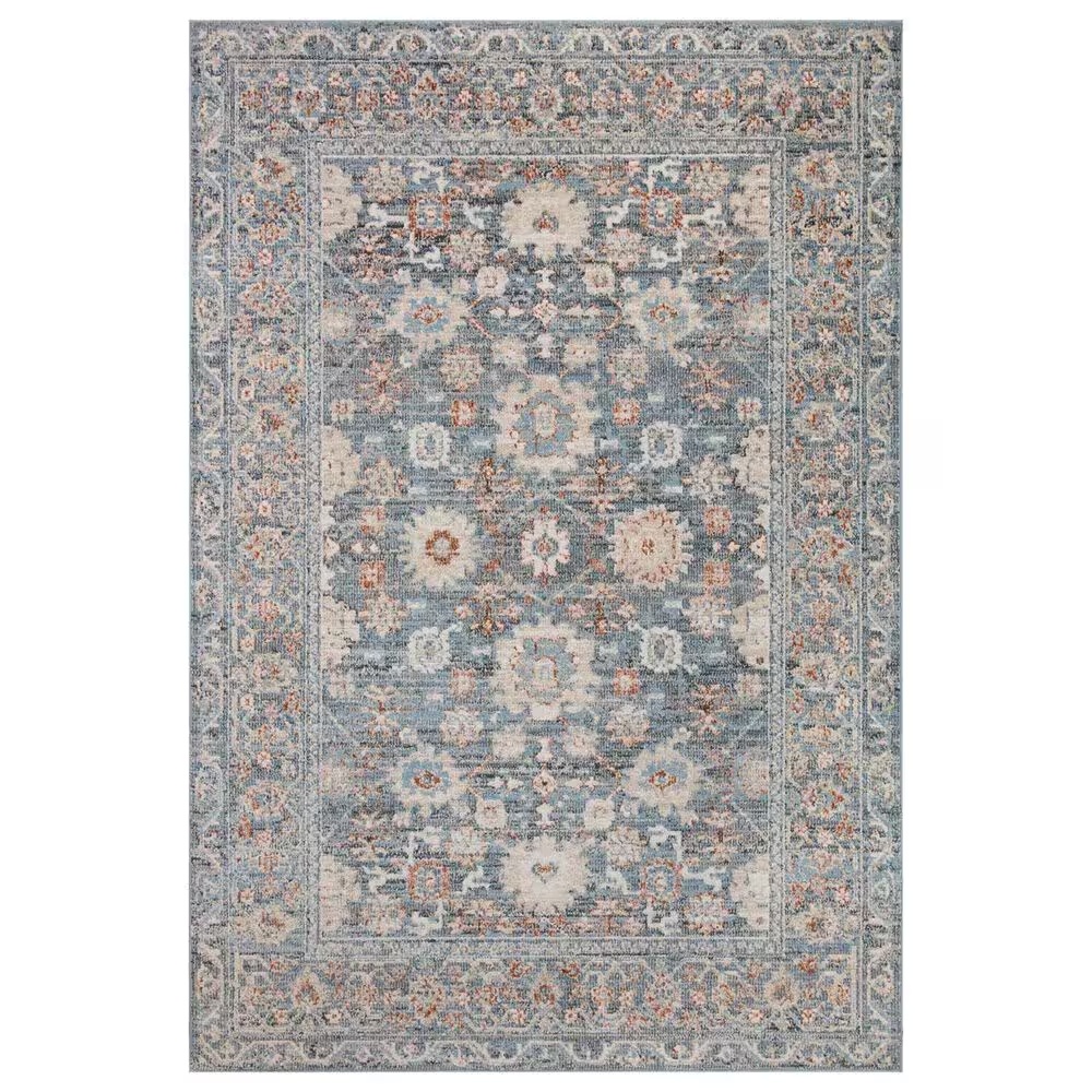 Loloi II Odette 2'3" x 3'10" Sky and Rust Area Rug