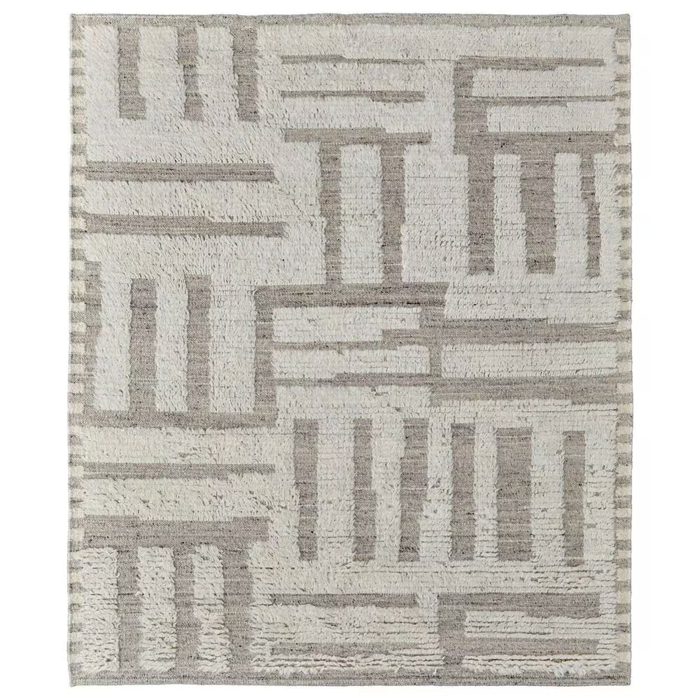 Feizy Ashby 8909F 2'6" x 10' Ivory and Gray Runner