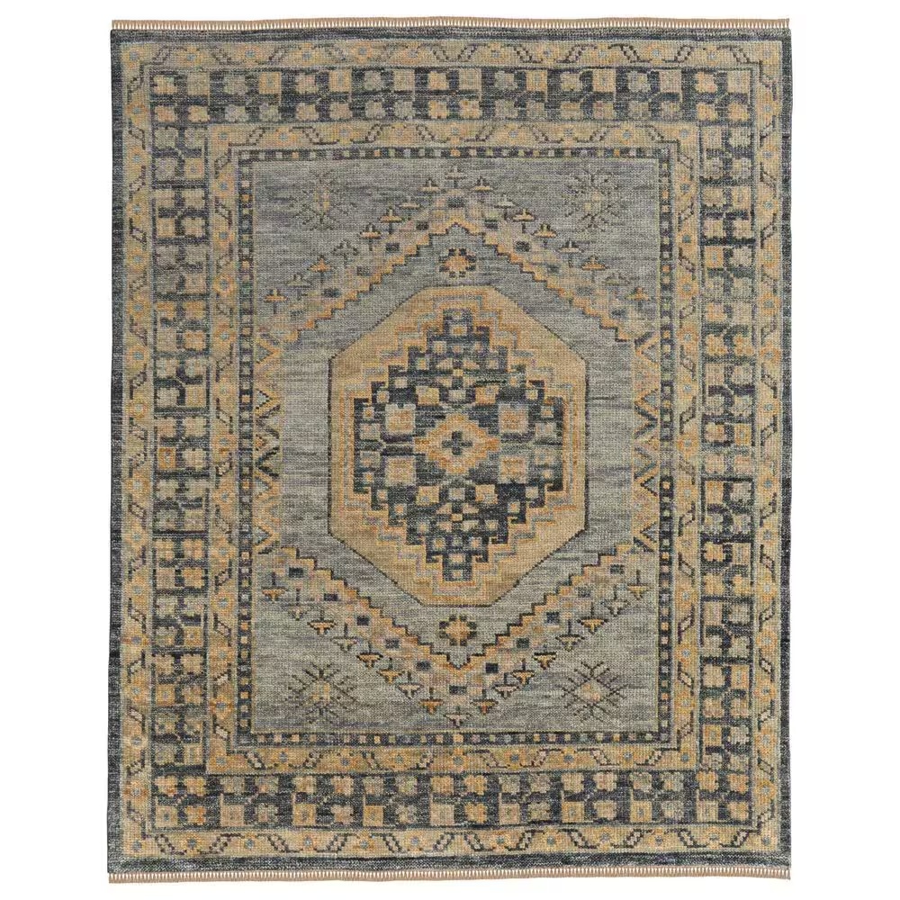 Feizy Fillmore 3' x 5' Blue and Charcoal Area Rug