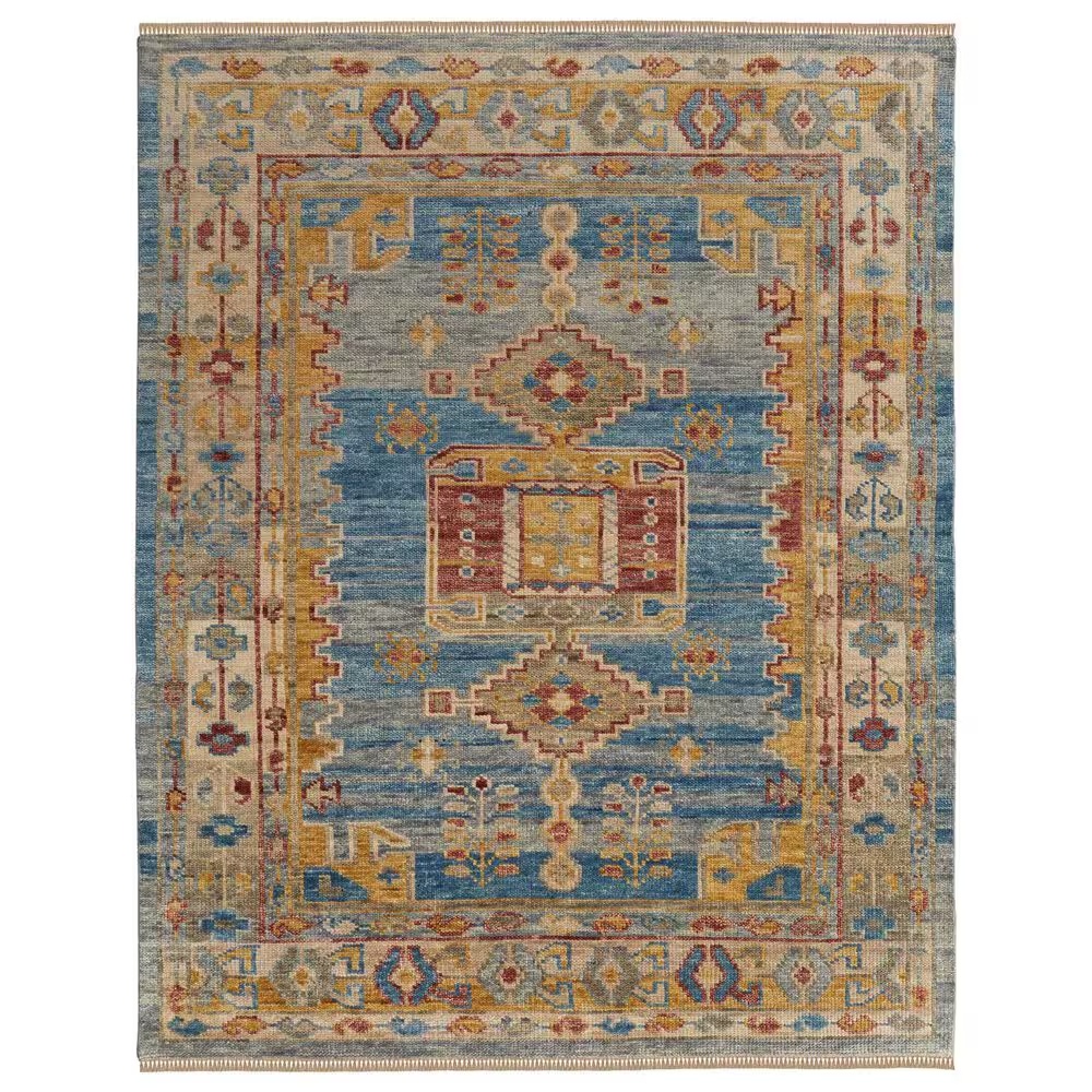 Feizy Fillmore 2'6" x 8' Blue and Multicolor Runner