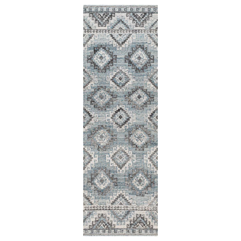 Surya Alyssa 2'6" x 8' Slate, Brown, Ivory and Blue Runner