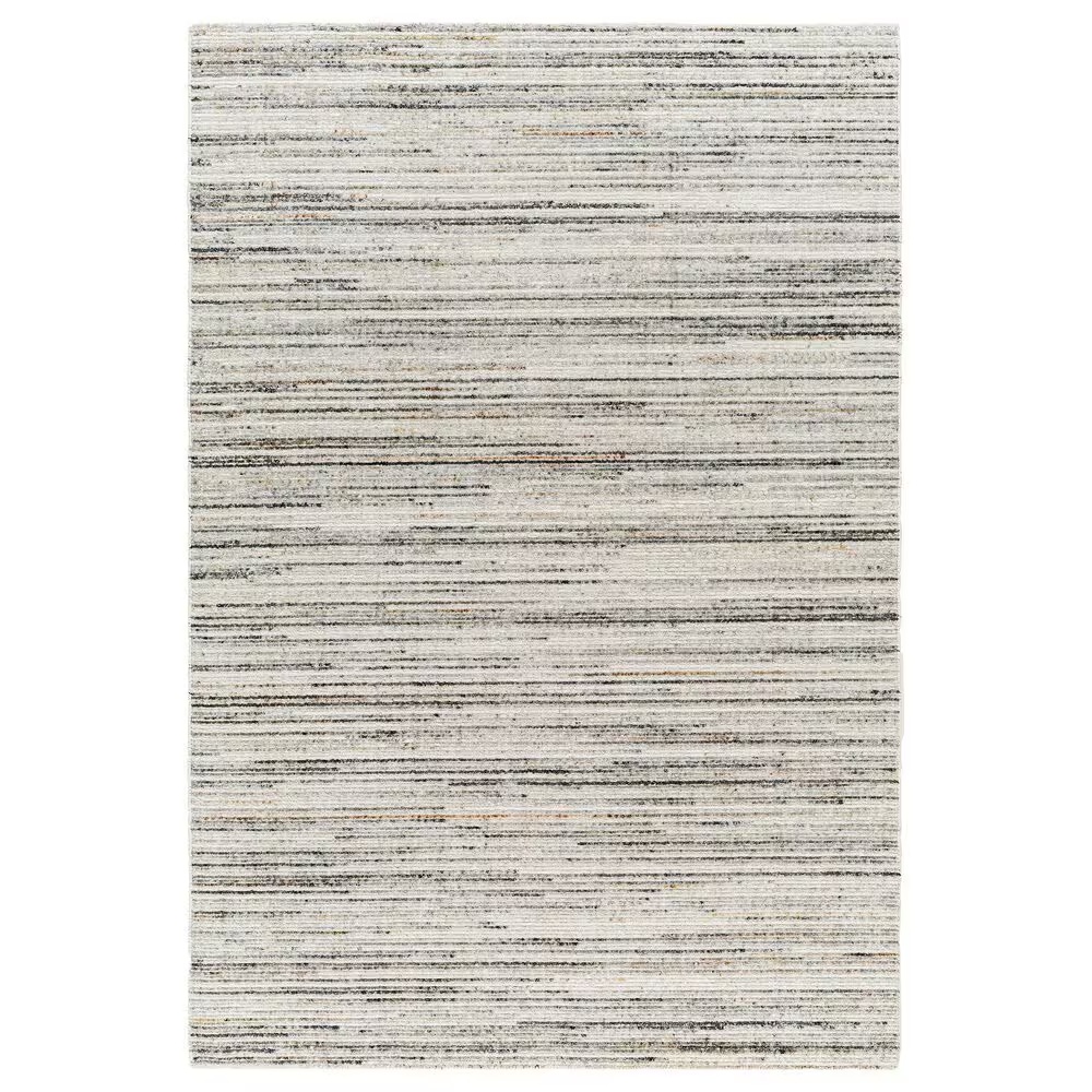 Surya Hollister HOL-2300 2' x 3' Silver Gray, Light Gray, Medium Gray, Charcoal, Brick Red Area Rug