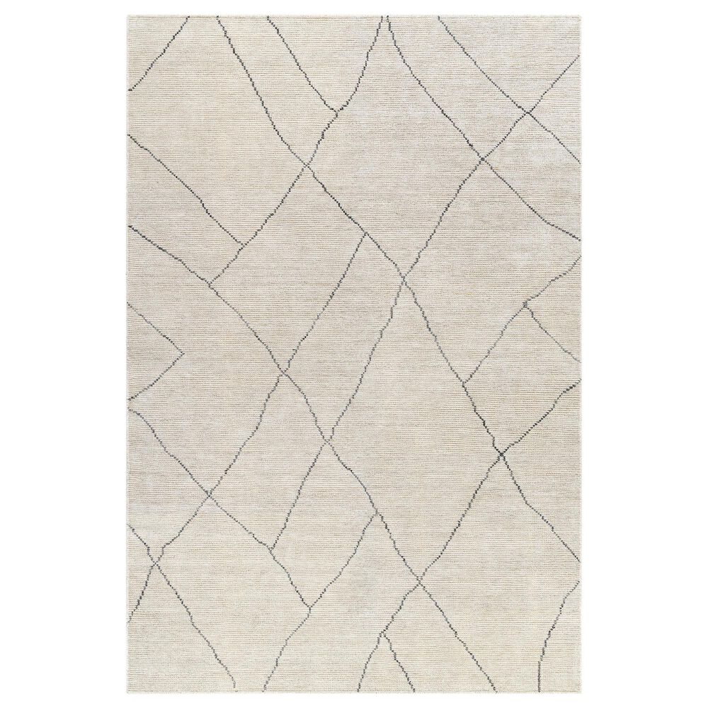Surya Nalan 6' x 9' Off-White, Charcoal and Black Area Rug