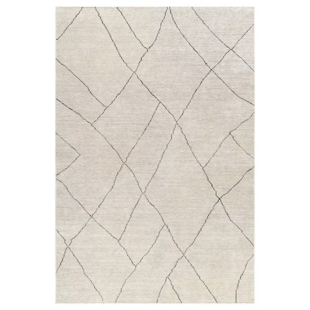 Surya Nalan 9' x 12' Off-White, Charcoal and Black Area Rug
