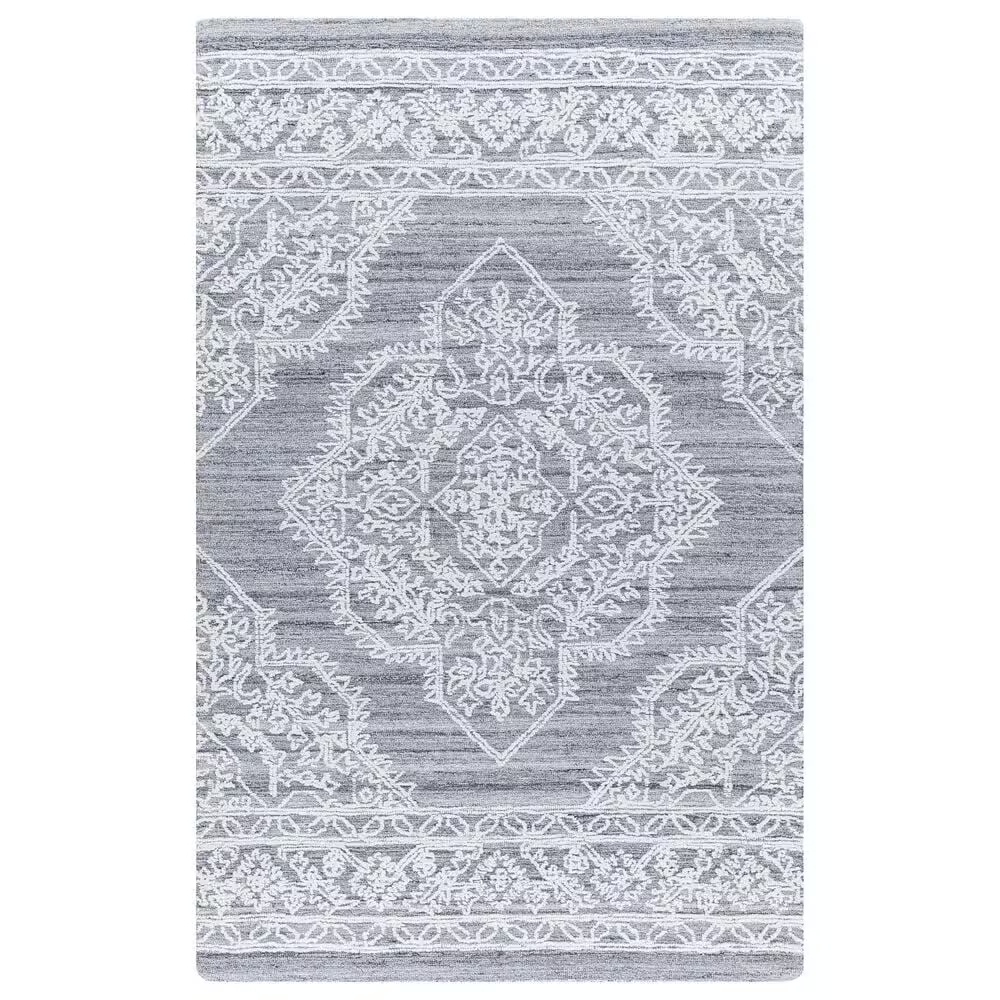 Surya Piazza PZZ-2301 2'6" x 8' White and Gray Runner
