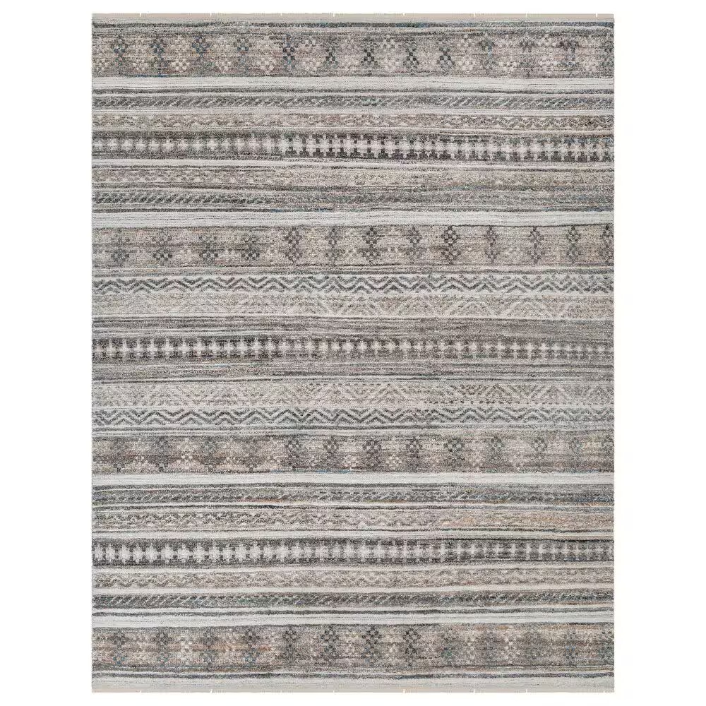 Surya Pompei 2' x 3' Brown, Off White, Light Gray, Black, Dark Blue and Charcoal Area Rug